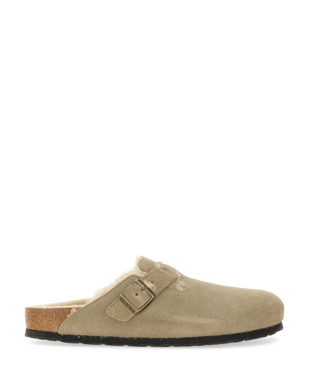 BIRKENSTOCK Бежевые замшевые мюли, фото 1