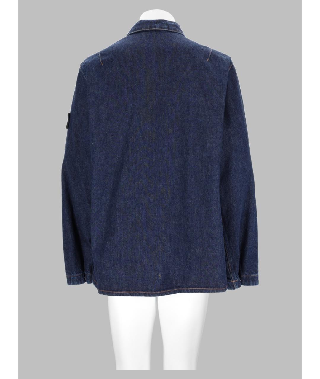 STONE ISLAND Синяя хлопковая кэжуал рубашка, фото 2