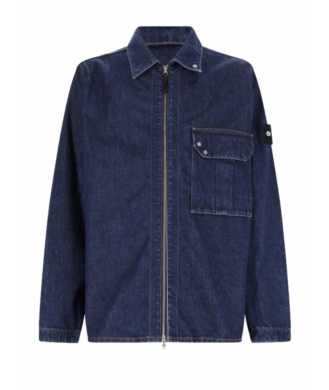 STONE ISLAND Синяя хлопковая кэжуал рубашка, фото 1