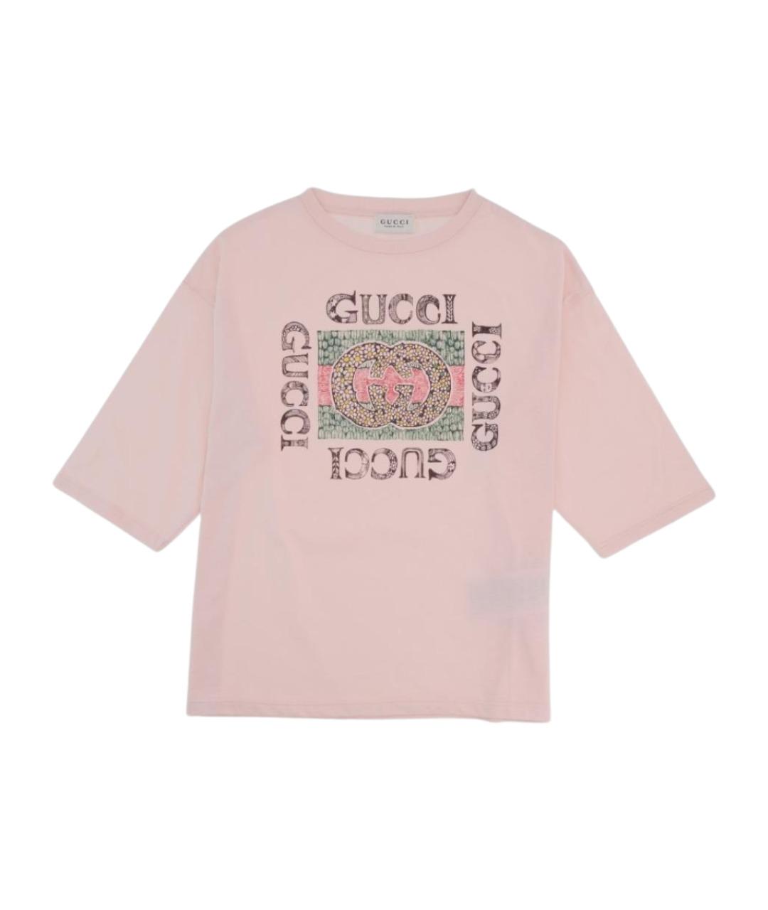 GUCCI Розовый хлопковый детская футболка / топ, фото 1
