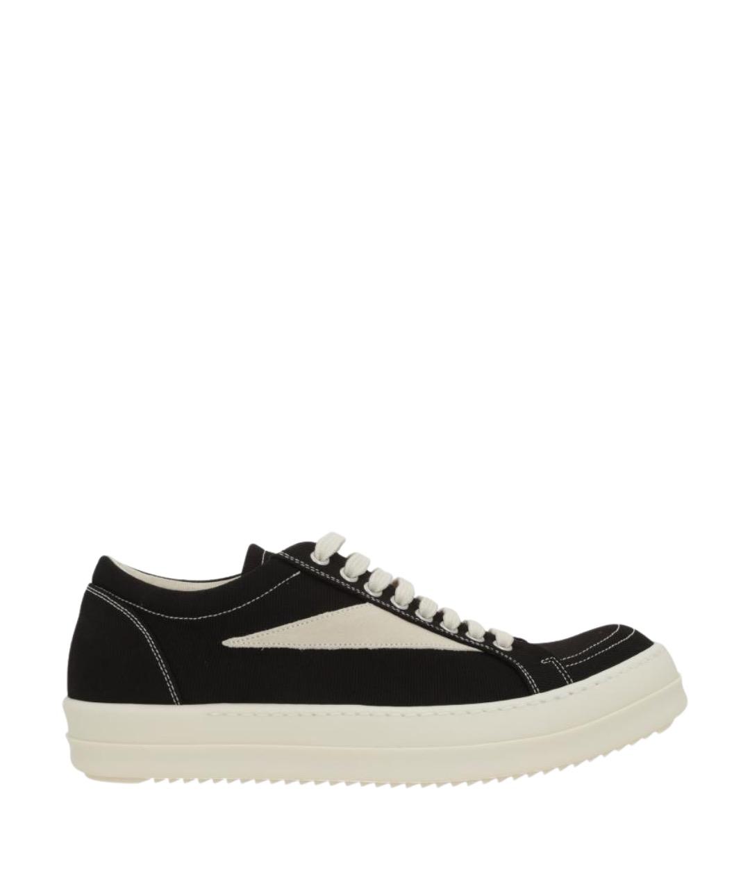 RICK OWENS DRKSHDW Черные текстильные низкие кроссовки / кеды, фото 1