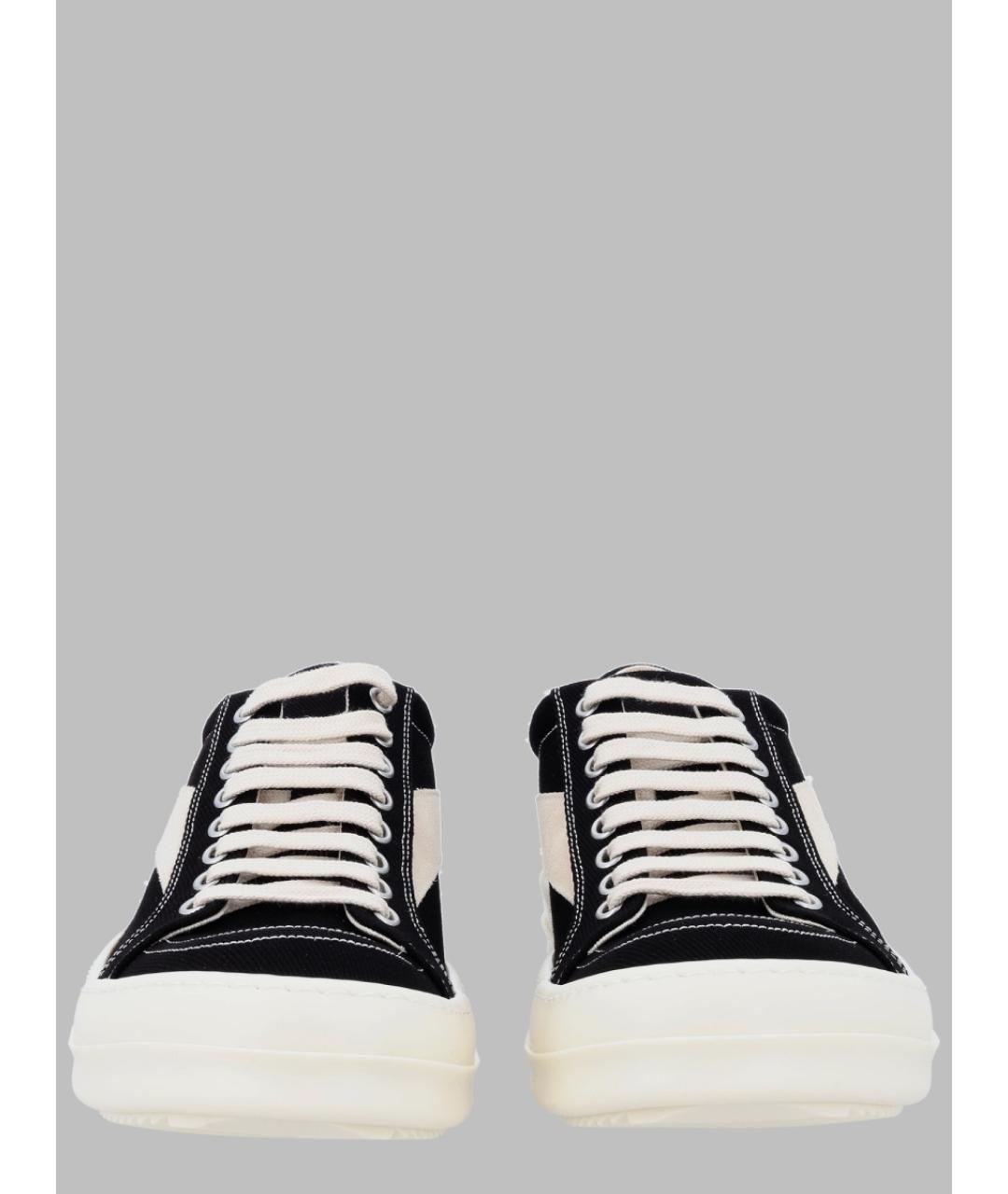 RICK OWENS DRKSHDW Черные текстильные низкие кроссовки / кеды, фото 2