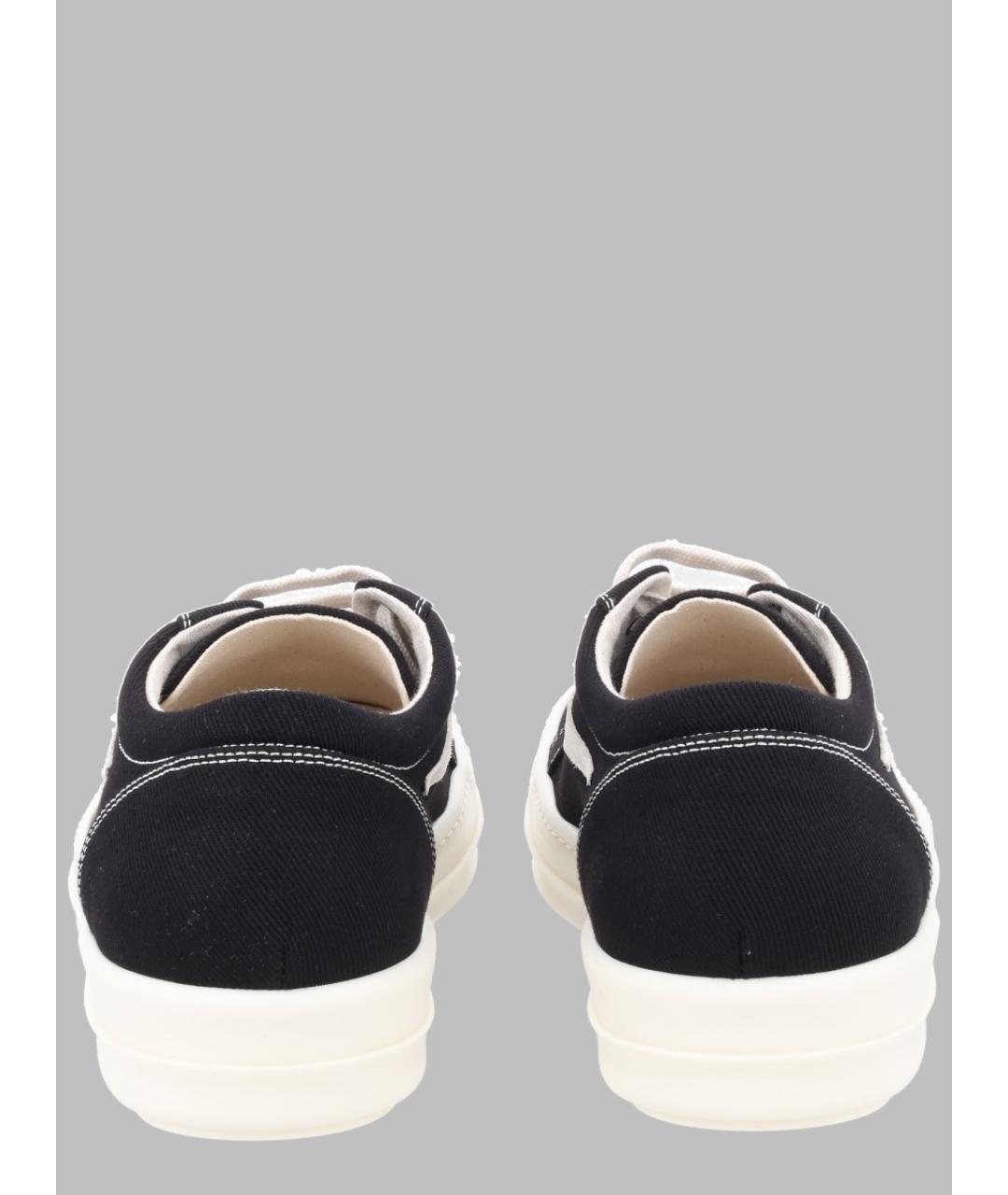 RICK OWENS DRKSHDW Черные текстильные низкие кроссовки / кеды, фото 3