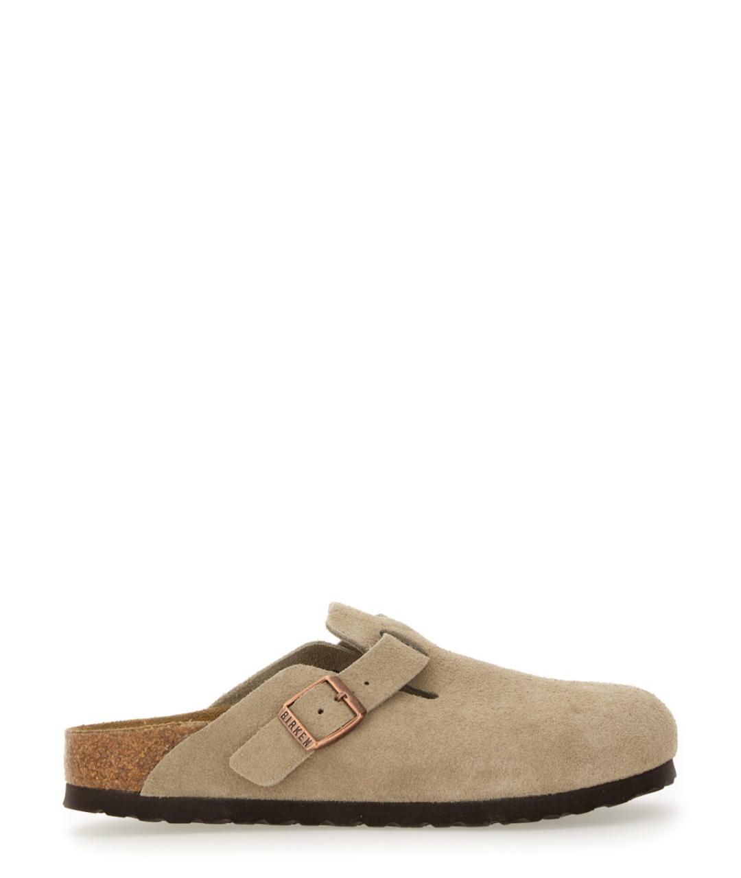 BIRKENSTOCK Бежевые замшевые мюли, фото 1
