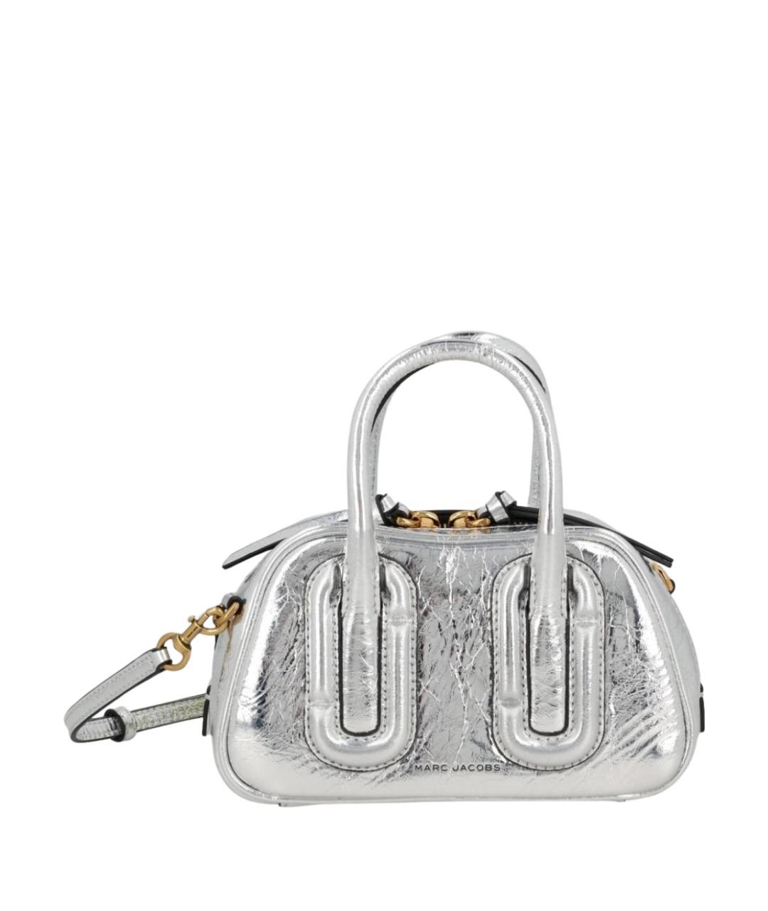 MARC JACOBS Серебряная кожаная сумка с короткими ручками, фото 1