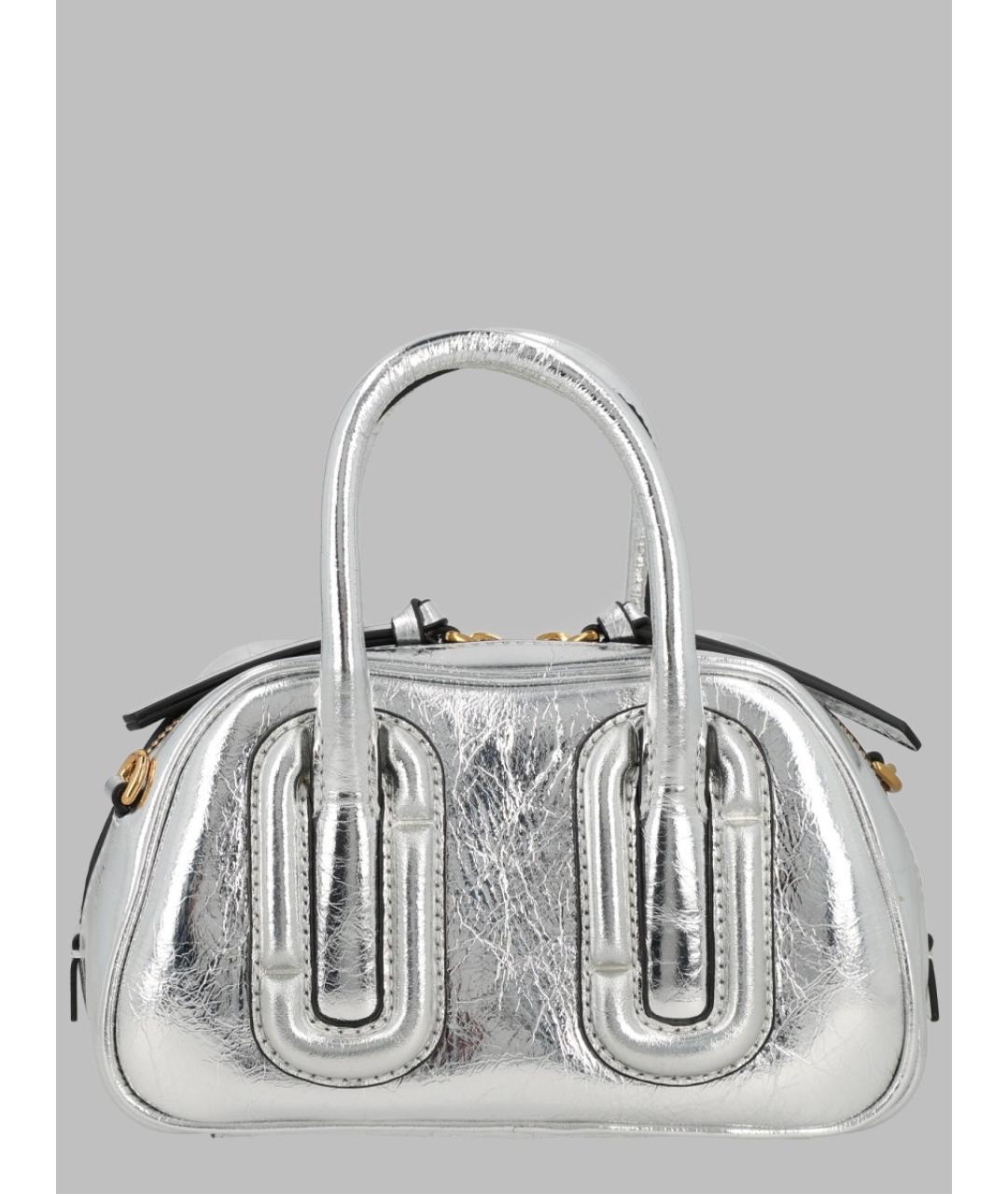 MARC JACOBS Серебряная кожаная сумка с короткими ручками, фото 2
