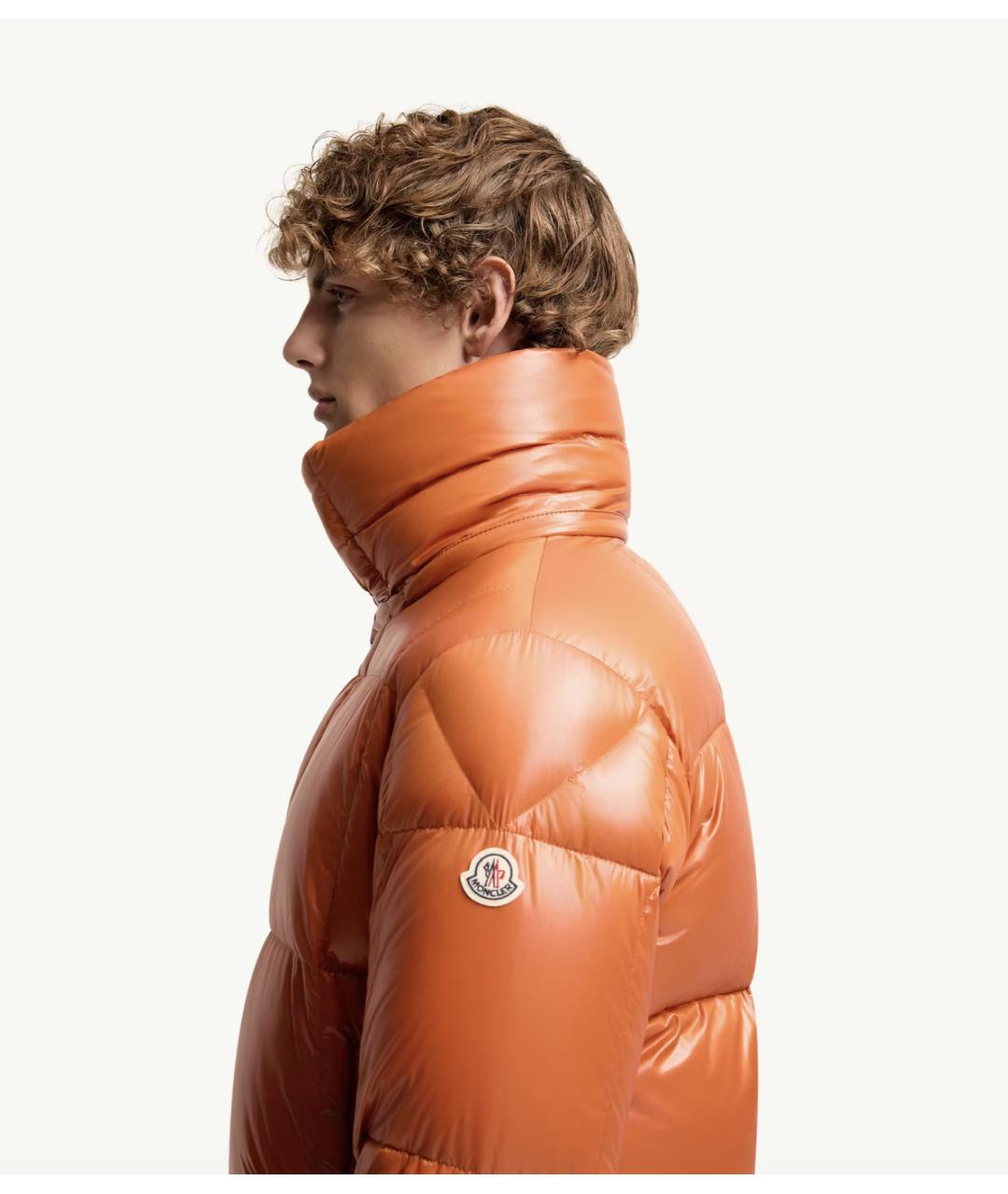 MONCLER Оранжевая полиамидовая куртка, фото 3