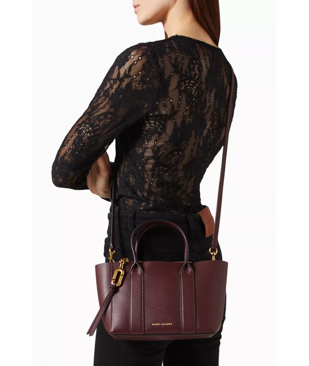 MARC JACOBS Бордовая кожаная сумка тоут, фото 3