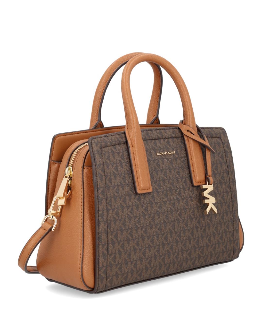 MICHAEL KORS Коричневая сумка с короткими ручками из канвы, фото 2