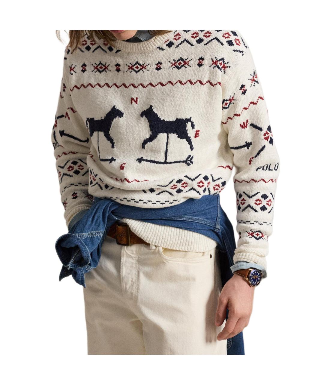 POLO RALPH LAUREN Бежевый джемпер / свитер, фото 4