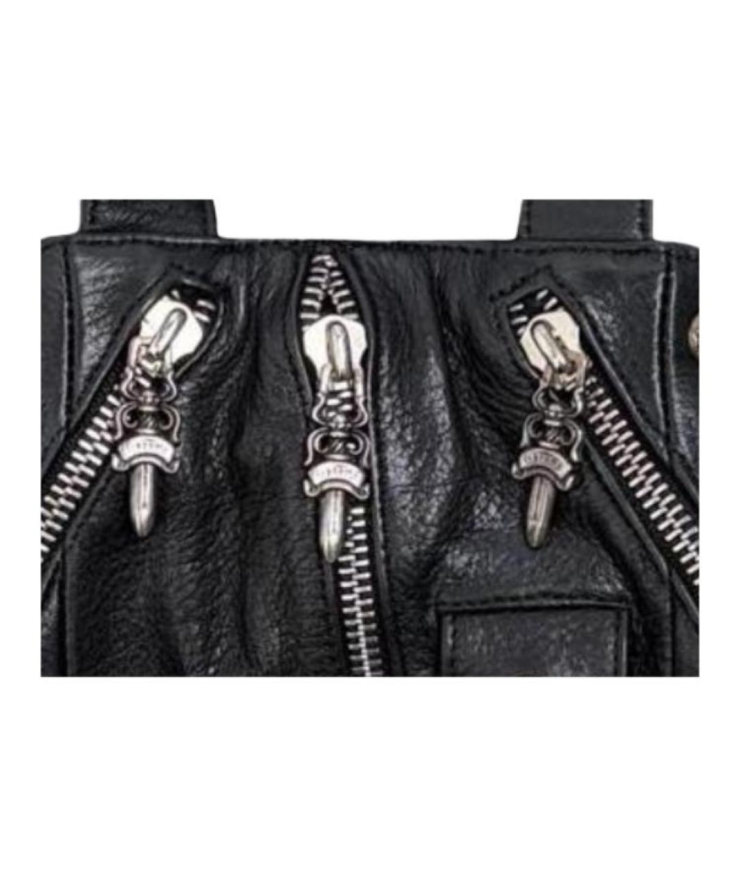 CHROME HEARTS Черная кожаная сумка через плечо, фото 3