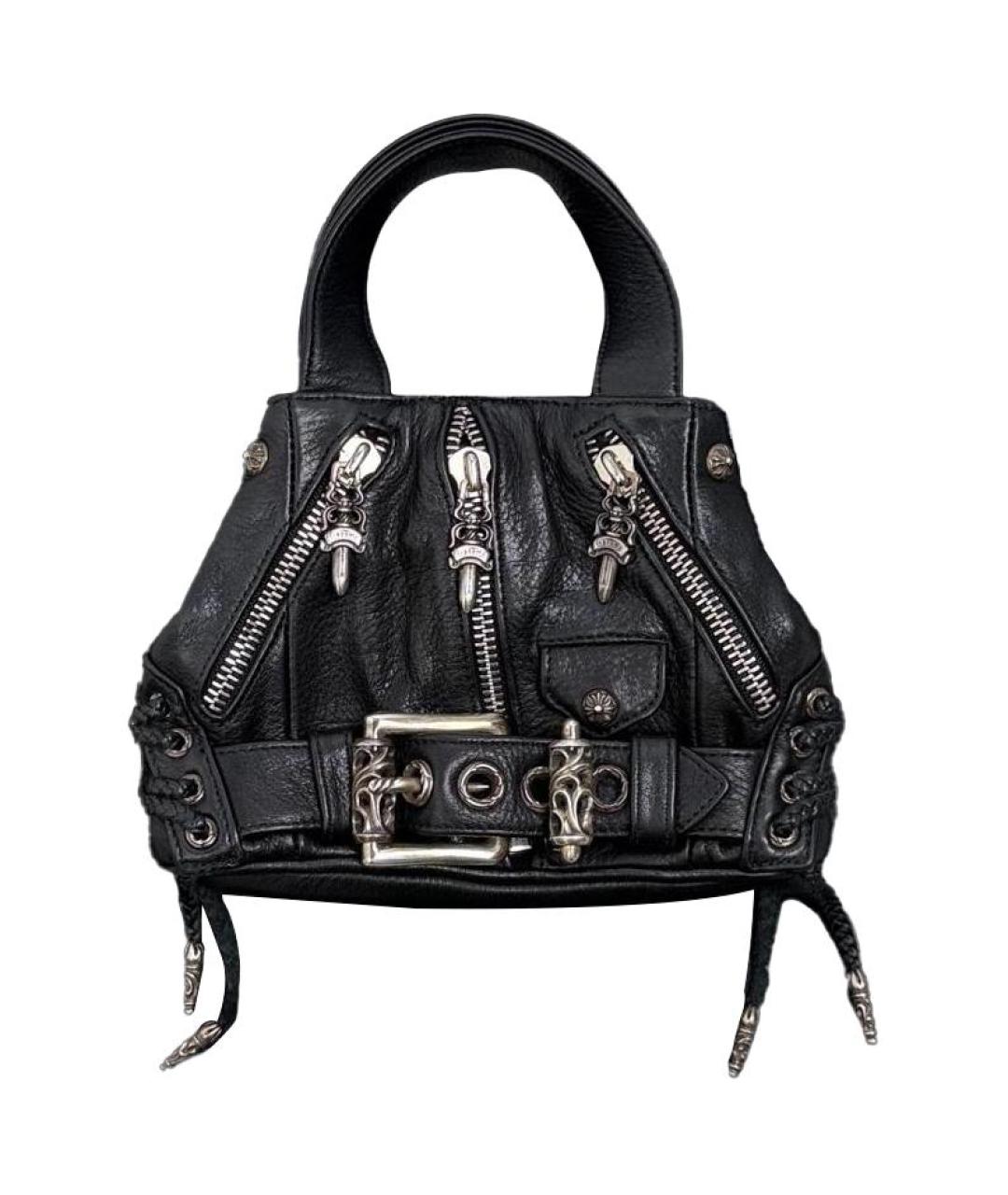CHROME HEARTS Черная кожаная сумка через плечо, фото 1