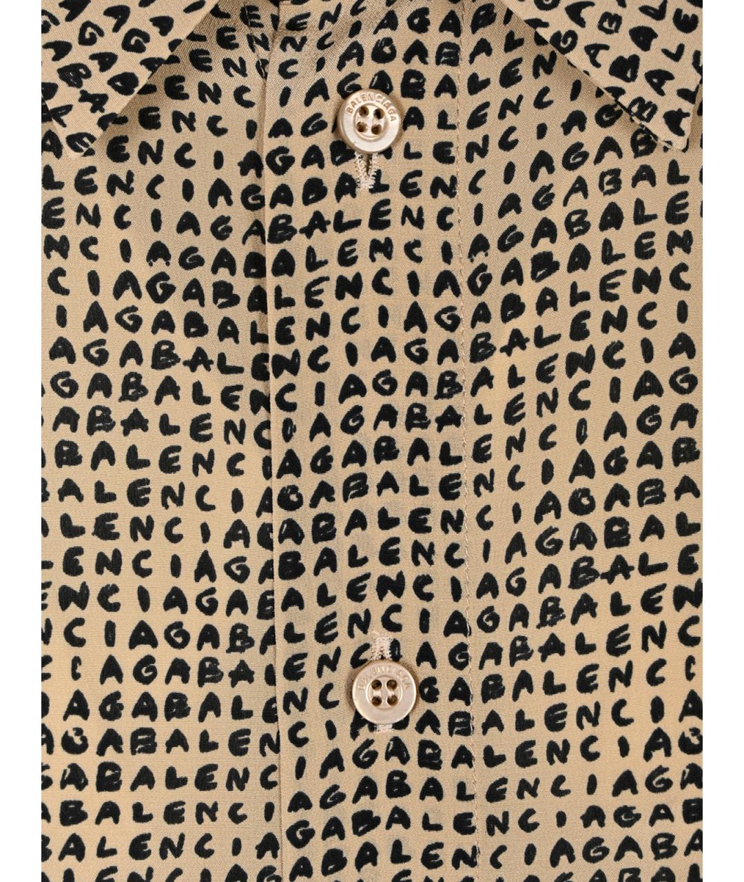 BALENCIAGA Бежевая шелковая рубашка, фото 3