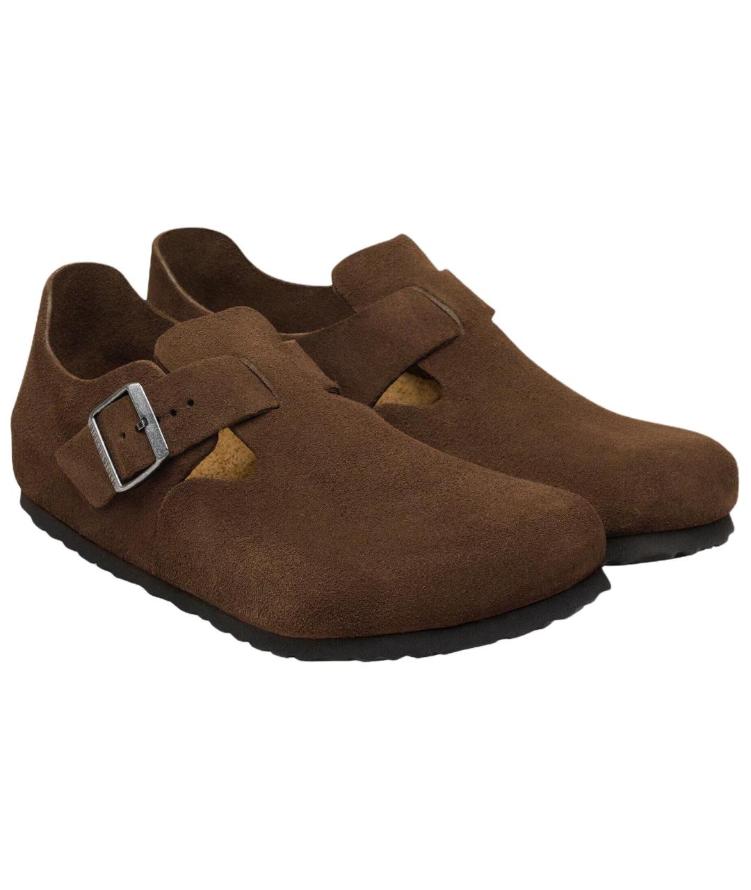 BIRKENSTOCK Коричневые замшевые сабо, фото 3
