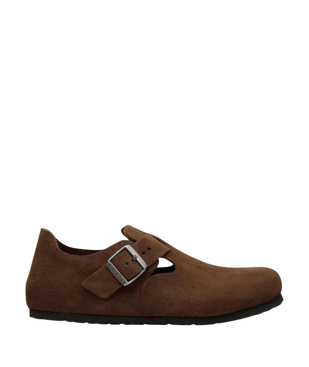 BIRKENSTOCK Коричневые замшевые сабо, фото 1