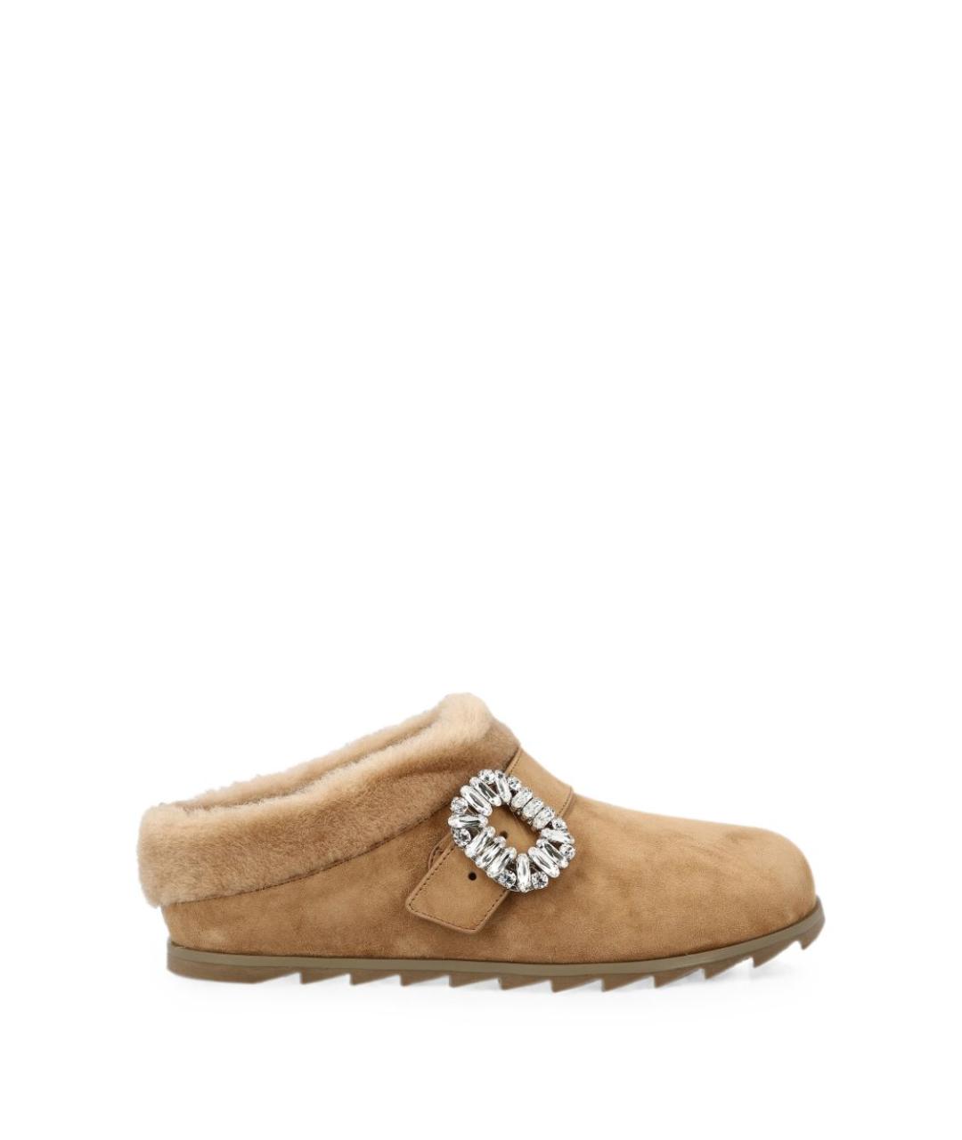 ROGER VIVIER Бежевые замшевые ботинки, фото 1