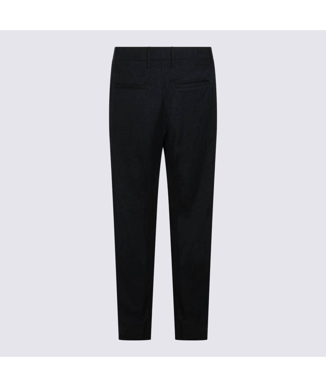 CANALI Антрацитовые шерстяные повседневные брюки, фото 2