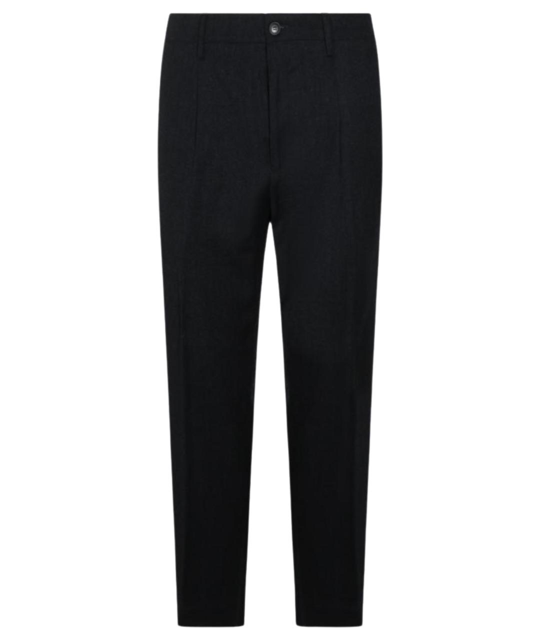 CANALI Антрацитовые шерстяные повседневные брюки, фото 1