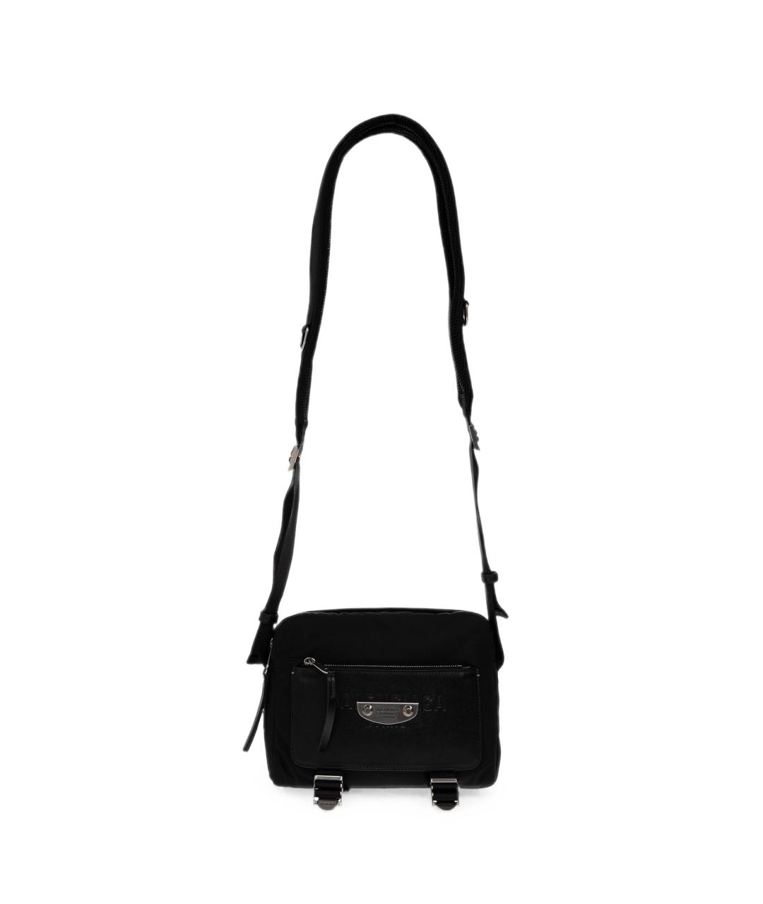 BALENCIAGA Черная тканевая сумка на плечо, фото 1