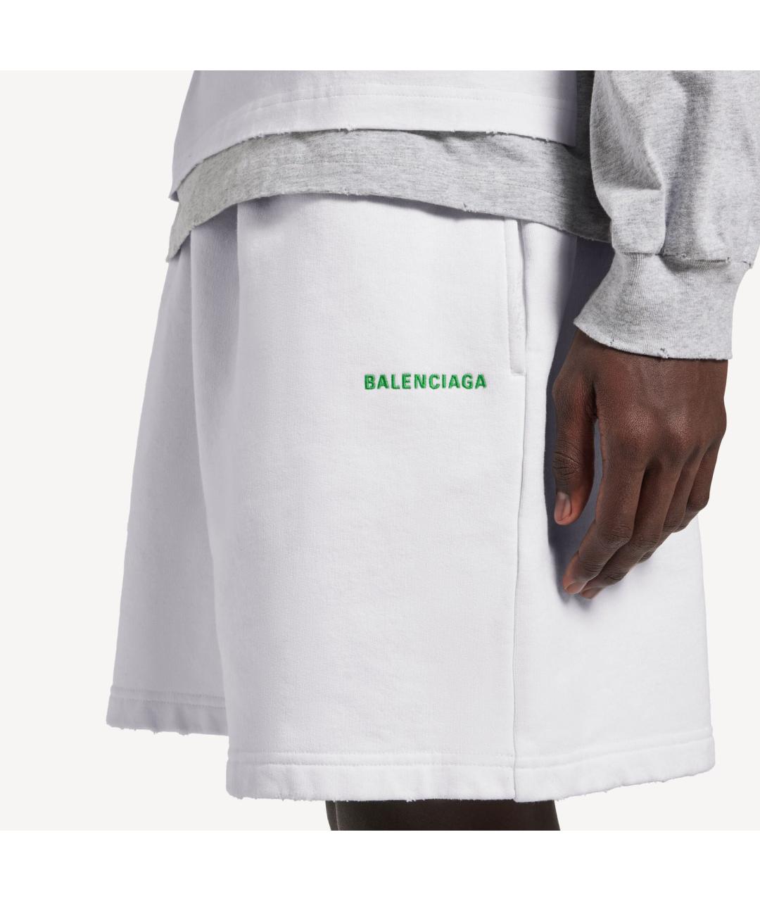 BALENCIAGA Белые хлопковые шорты, фото 2