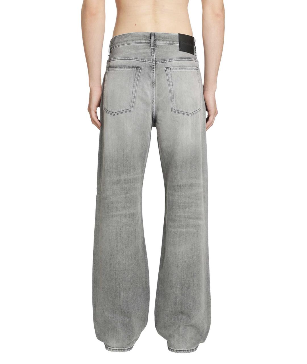 ACNE STUDIOS Серые хлопковые прямые джинсы, фото 2