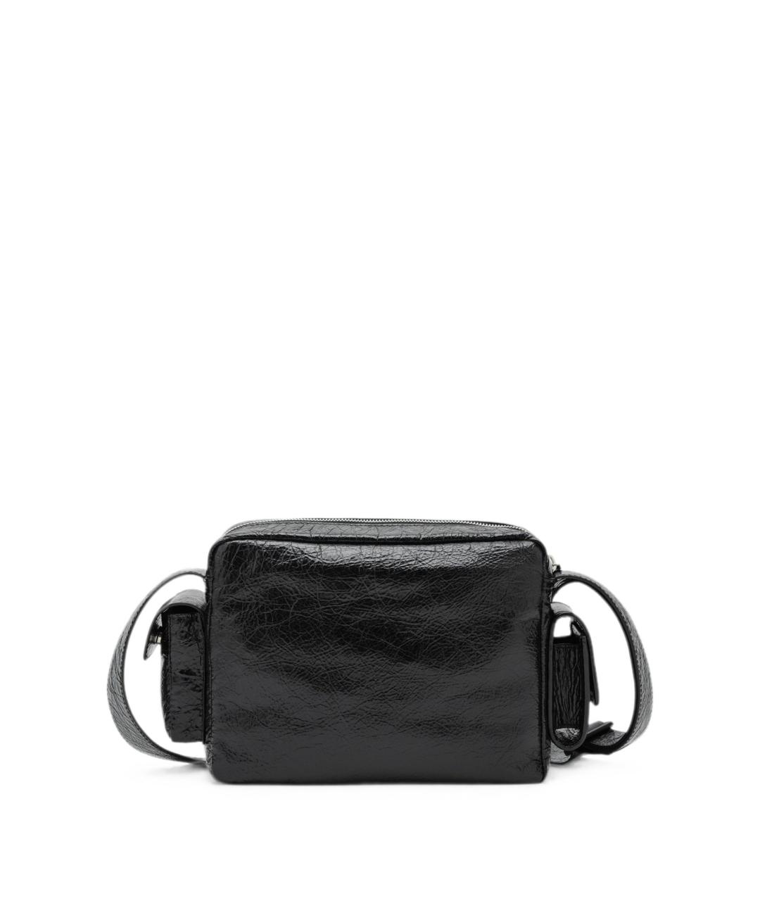 BALENCIAGA Черная сумка на плечо из лакированной кожи, фото 2