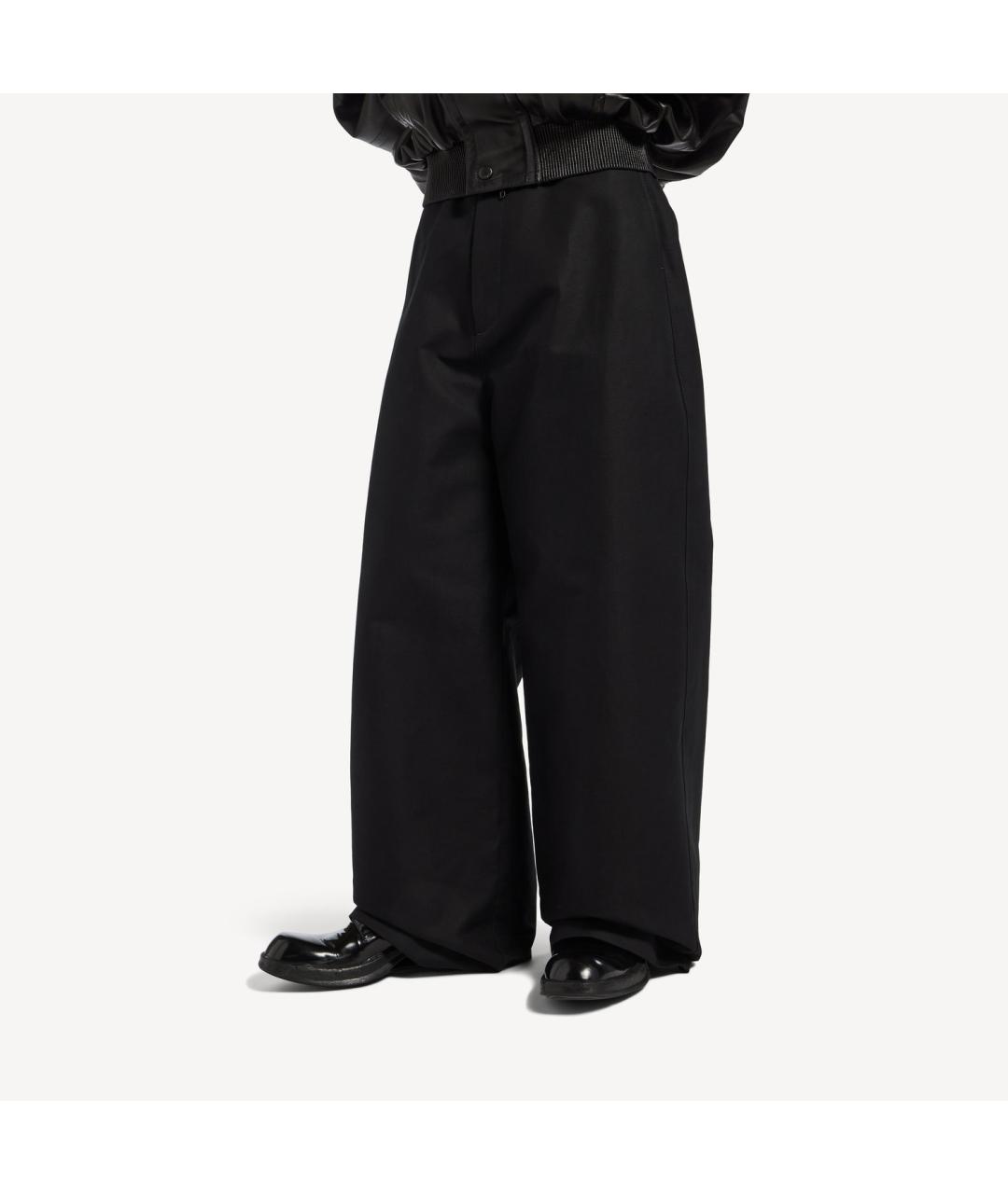 BALENCIAGA Черные хлопковые повседневные брюки, фото 3