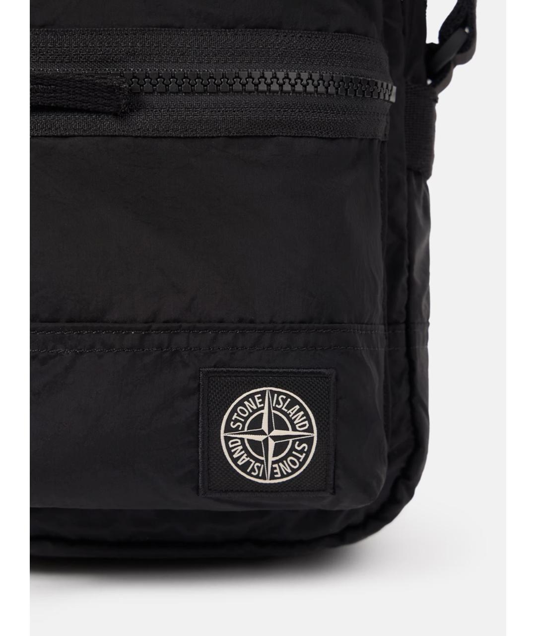 STONE ISLAND Черная нейлоновая сумка на плечо, фото 3