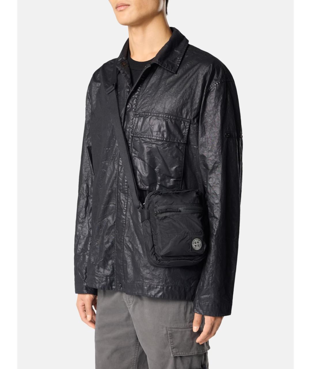STONE ISLAND Черная нейлоновая сумка на плечо, фото 2