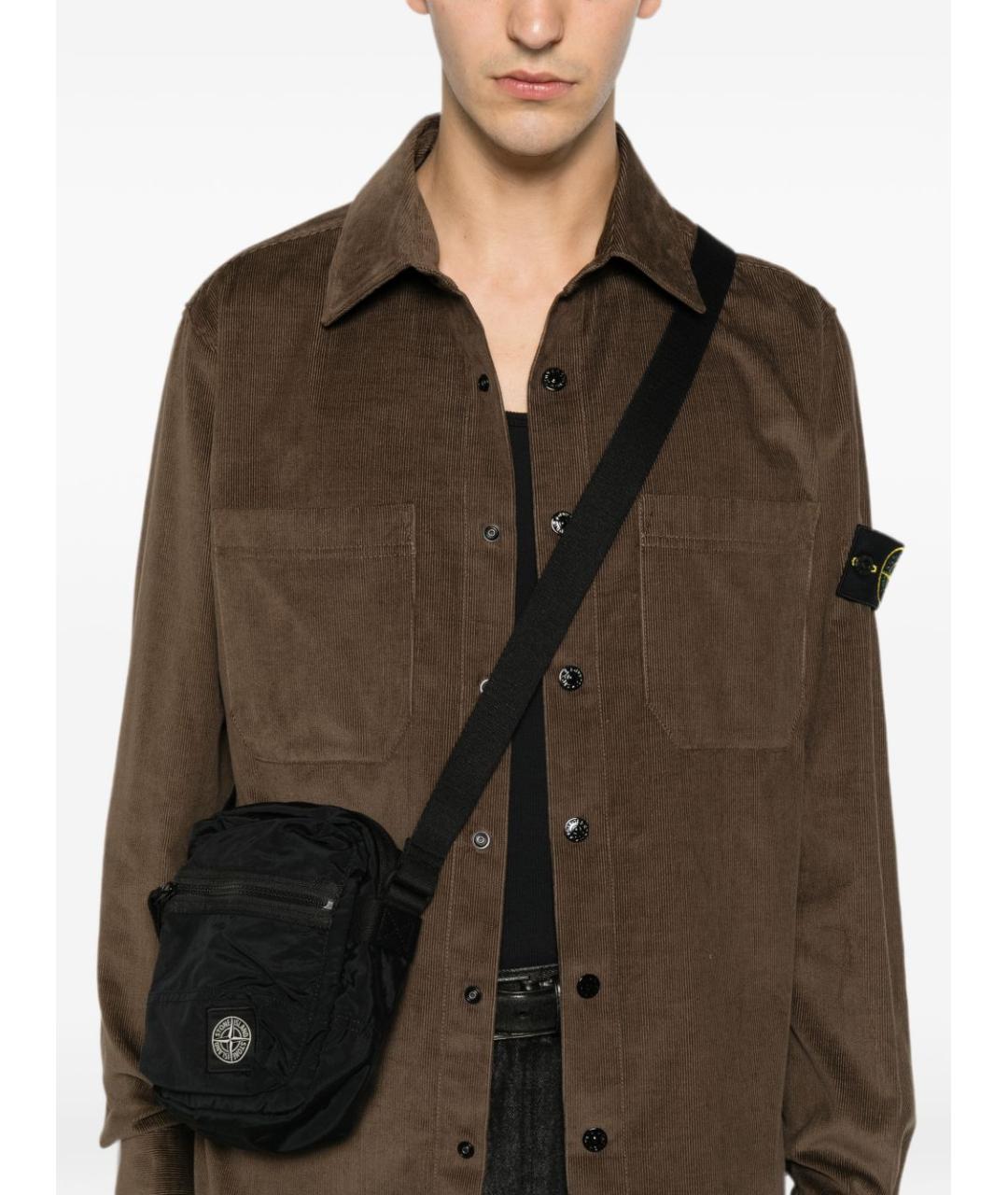 STONE ISLAND Черная нейлоновая сумка на плечо, фото 5