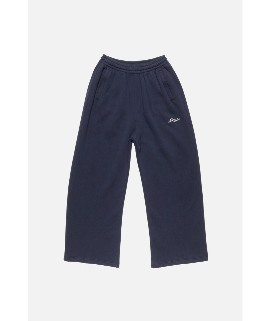 ACNE STUDIOS Темно-синие хлопковые повседневные брюки, фото 1