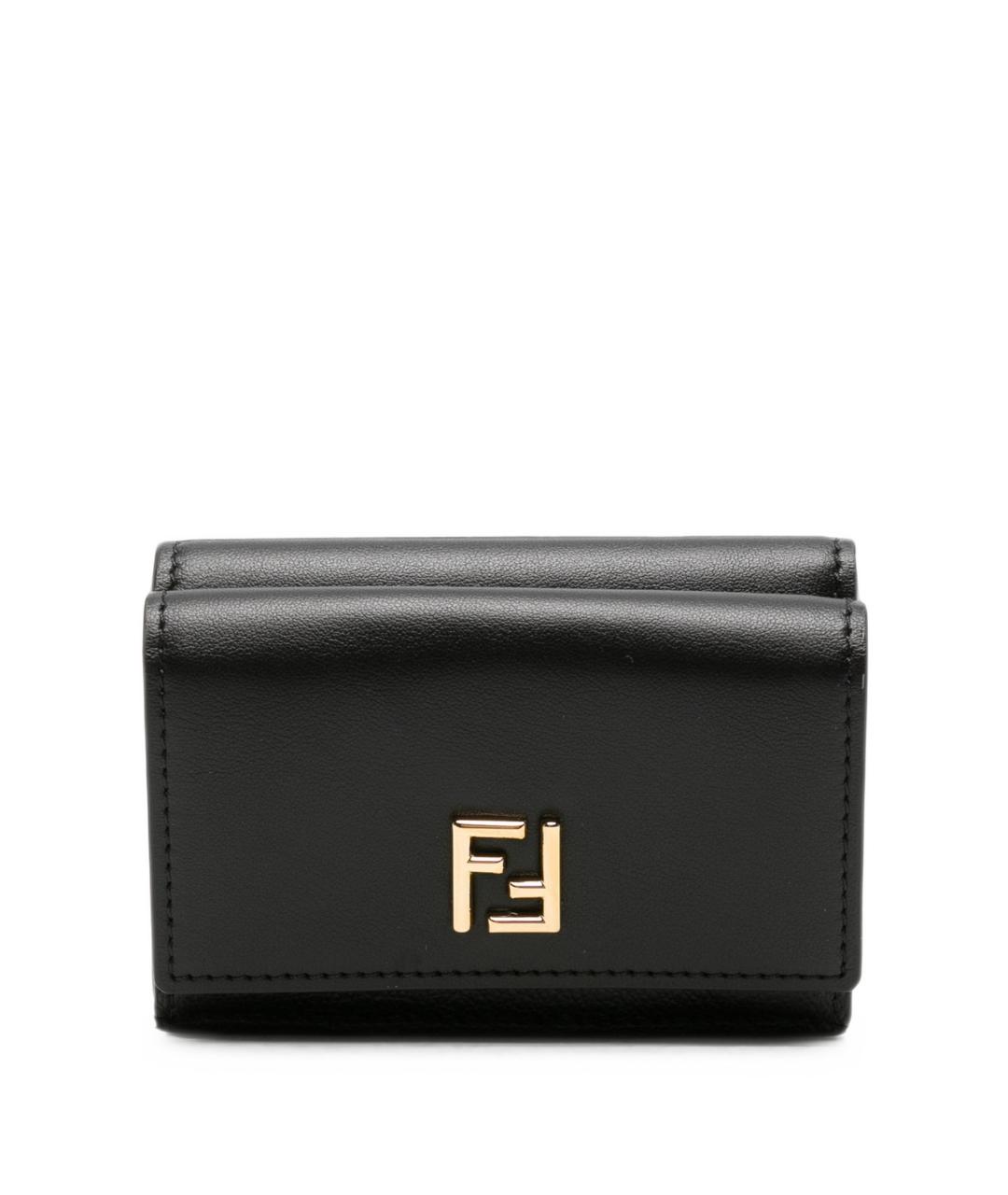 FENDI Черный кожаный кошелек, фото 1