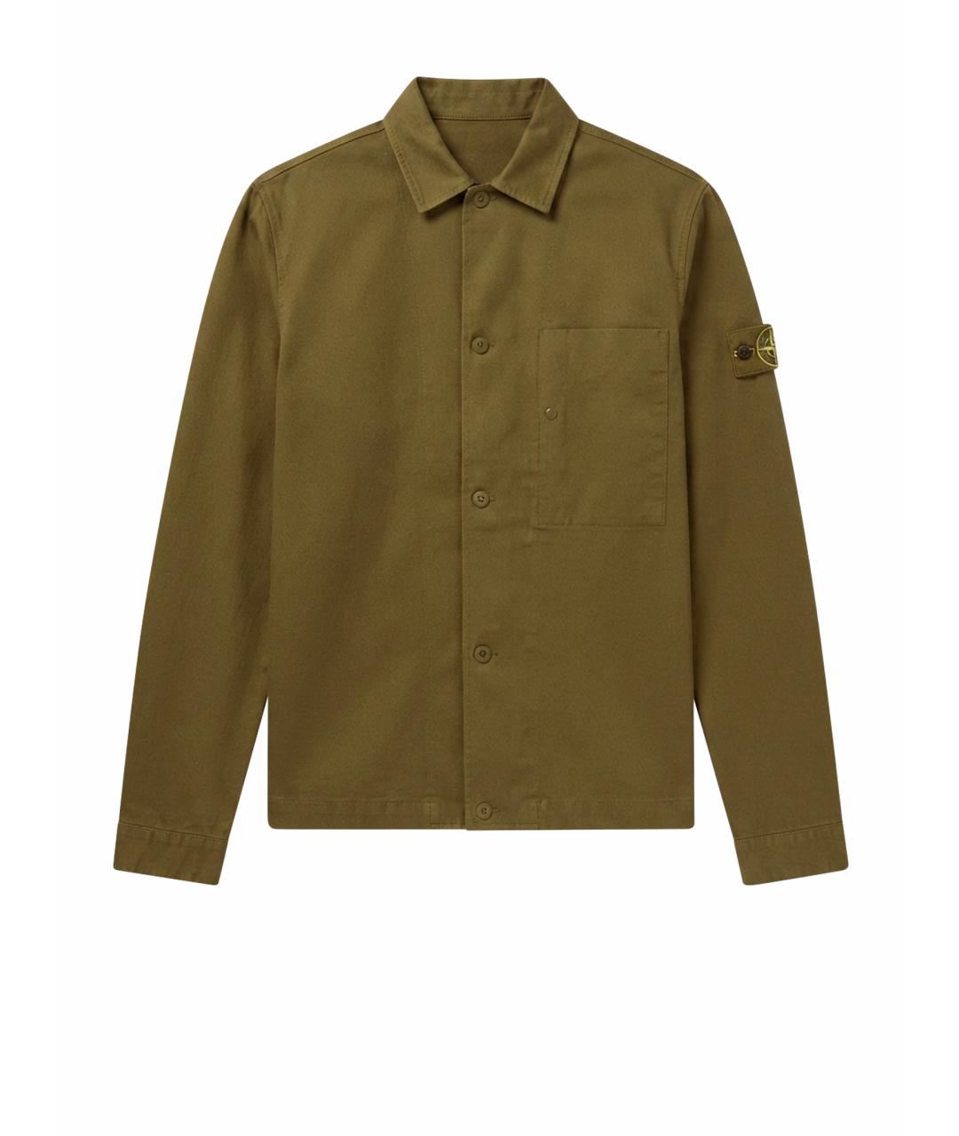 STONE ISLAND Зеленая шерстяная кэжуал рубашка, фото 1