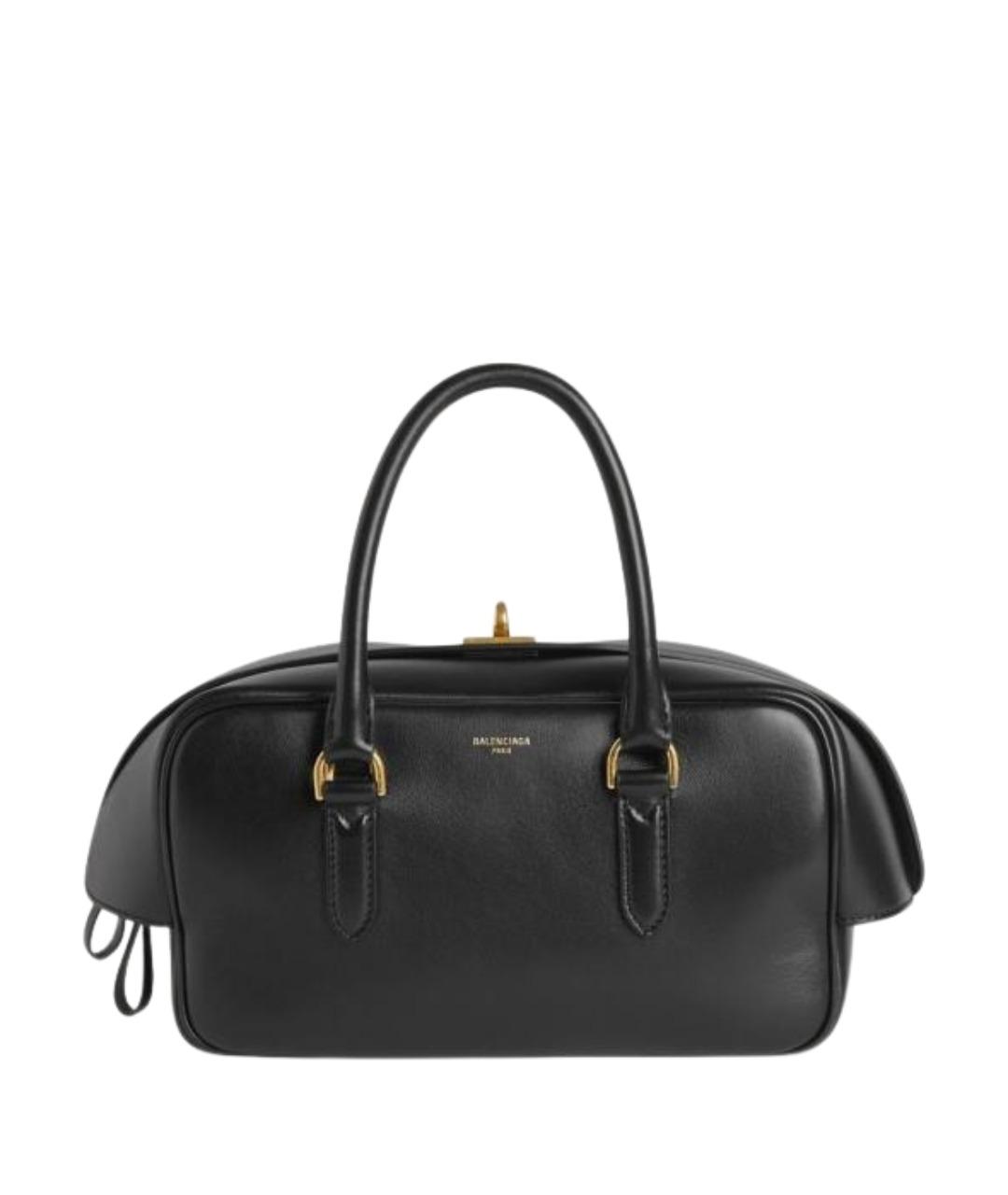 BALENCIAGA Черная кожаная сумка тоут, фото 1