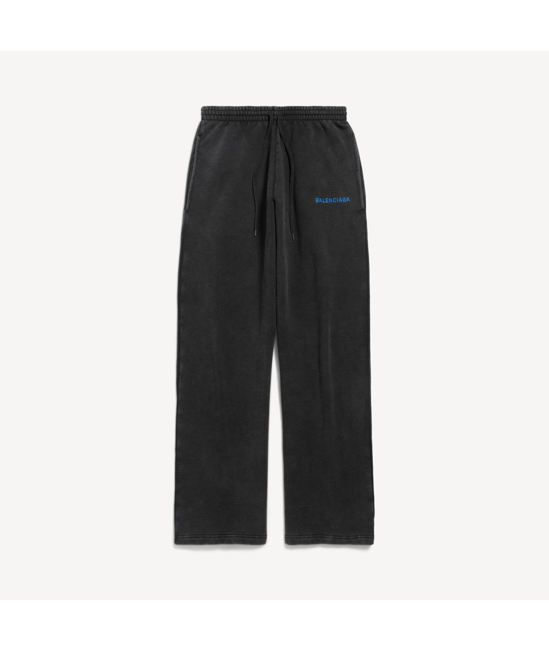 BALENCIAGA Черные хлопковые повседневные брюки, фото 1