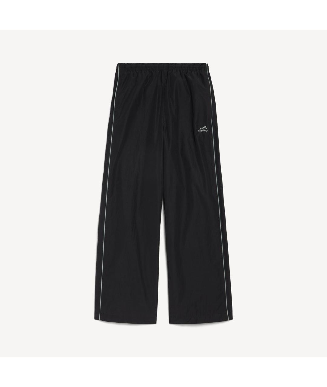 BALENCIAGA Черные полиэстеровые повседневные брюки, фото 4