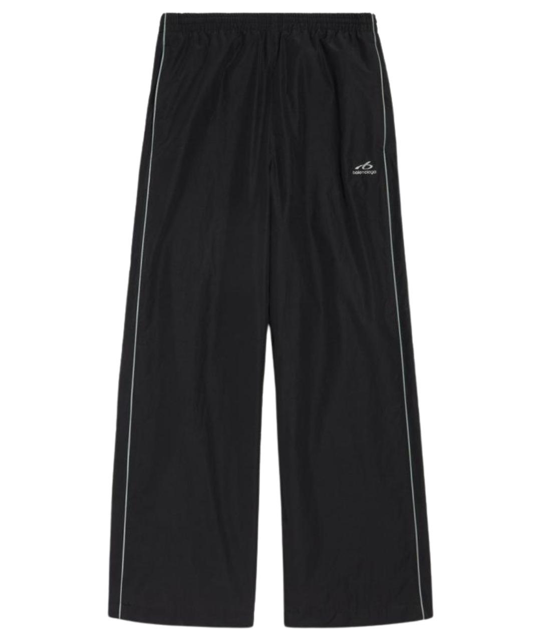 BALENCIAGA Черные полиэстеровые повседневные брюки, фото 1