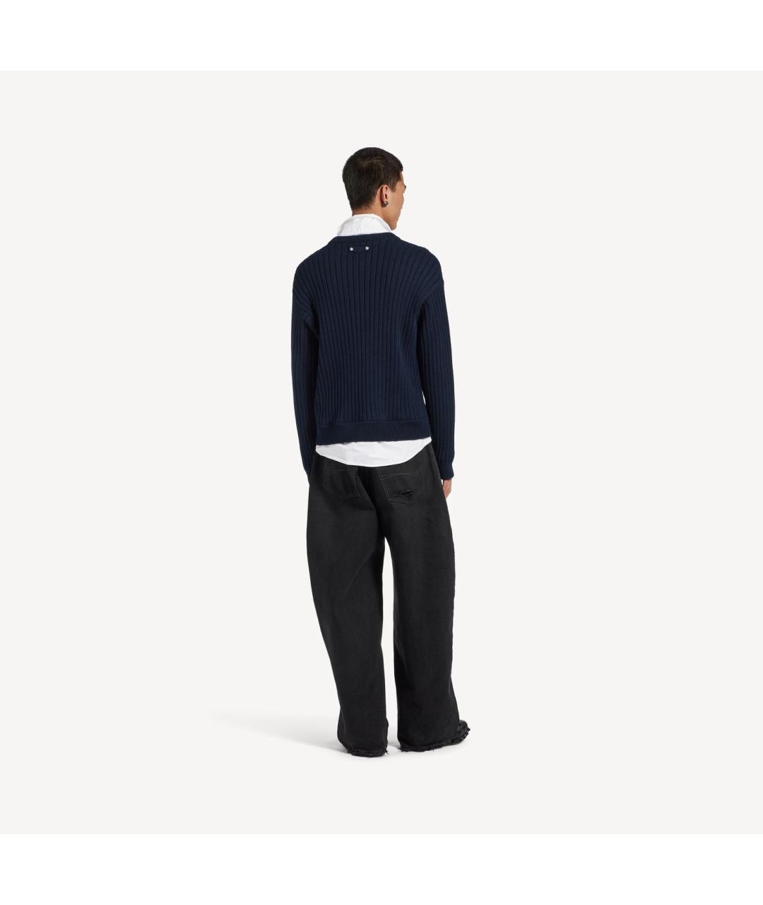 BALENCIAGA Темно-синий хлопковый джемпер / свитер, фото 2