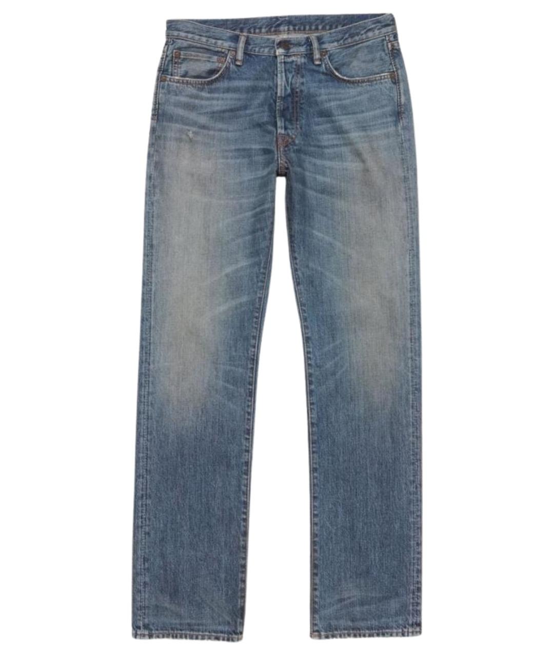 ACNE STUDIOS Синие хлопковые прямые джинсы, фото 1