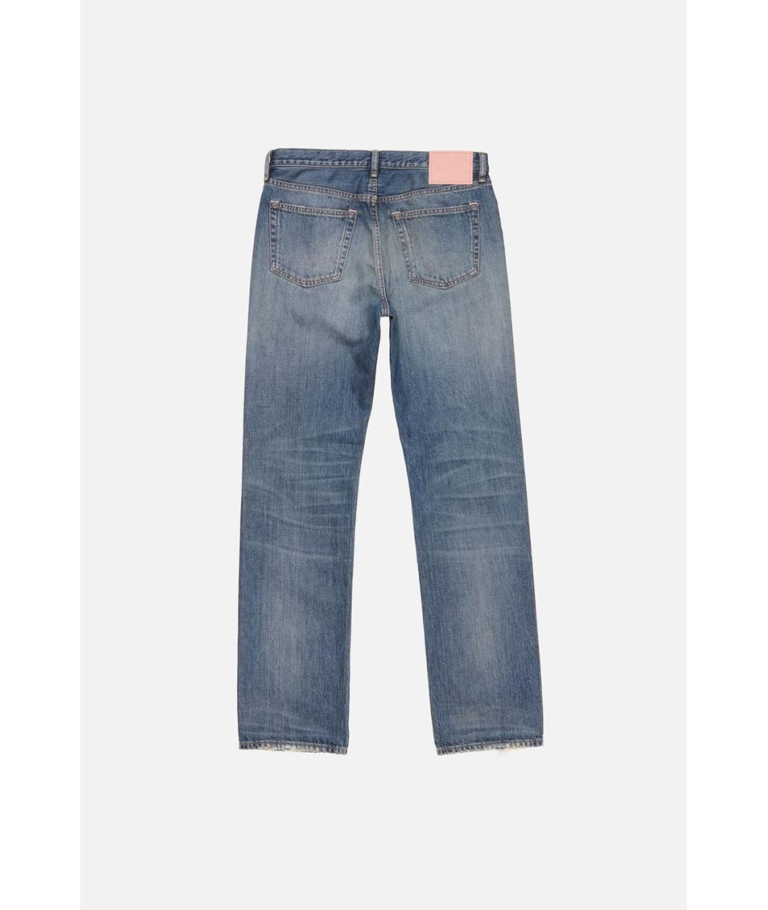 ACNE STUDIOS Синие хлопковые прямые джинсы, фото 2