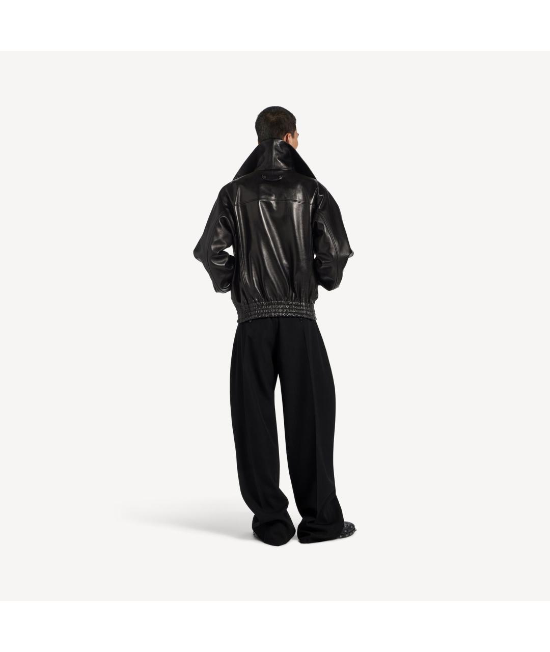 BALENCIAGA Черные шерстяные повседневные брюки, фото 2
