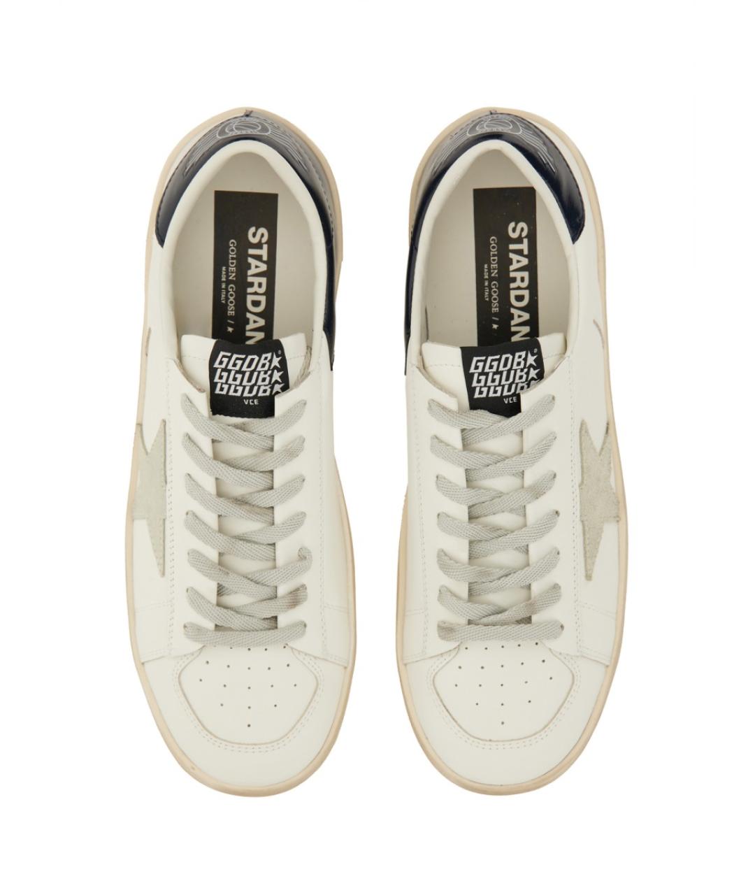 GOLDEN GOOSE Белые кожаные низкие кроссовки / кеды, фото 2