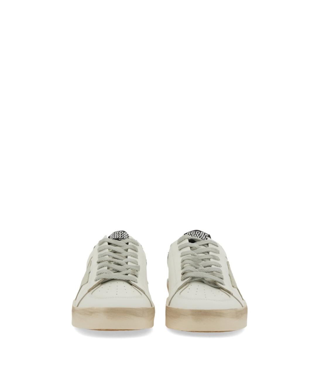 GOLDEN GOOSE Белые кожаные низкие кроссовки / кеды, фото 5