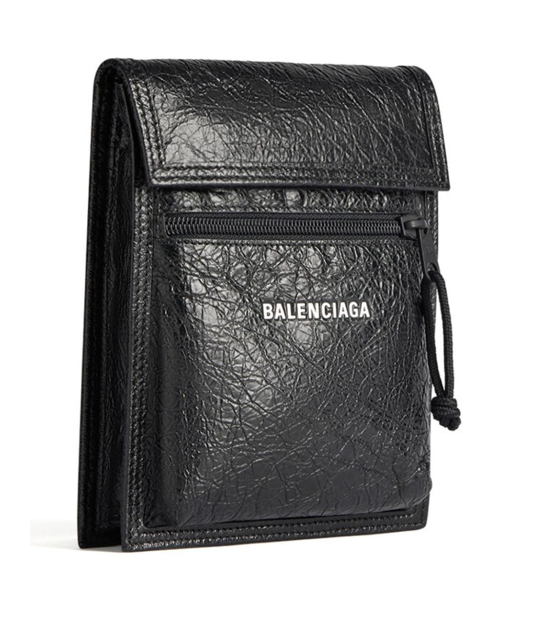 BALENCIAGA Черная кожаная сумка на плечо, фото 4