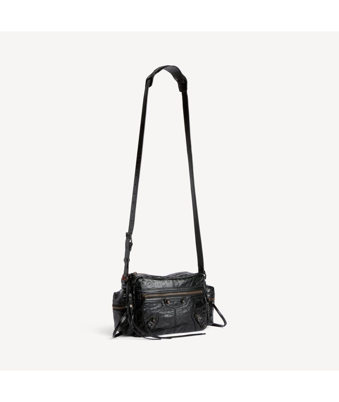 BALENCIAGA Черная кожаная сумка на плечо, фото 2