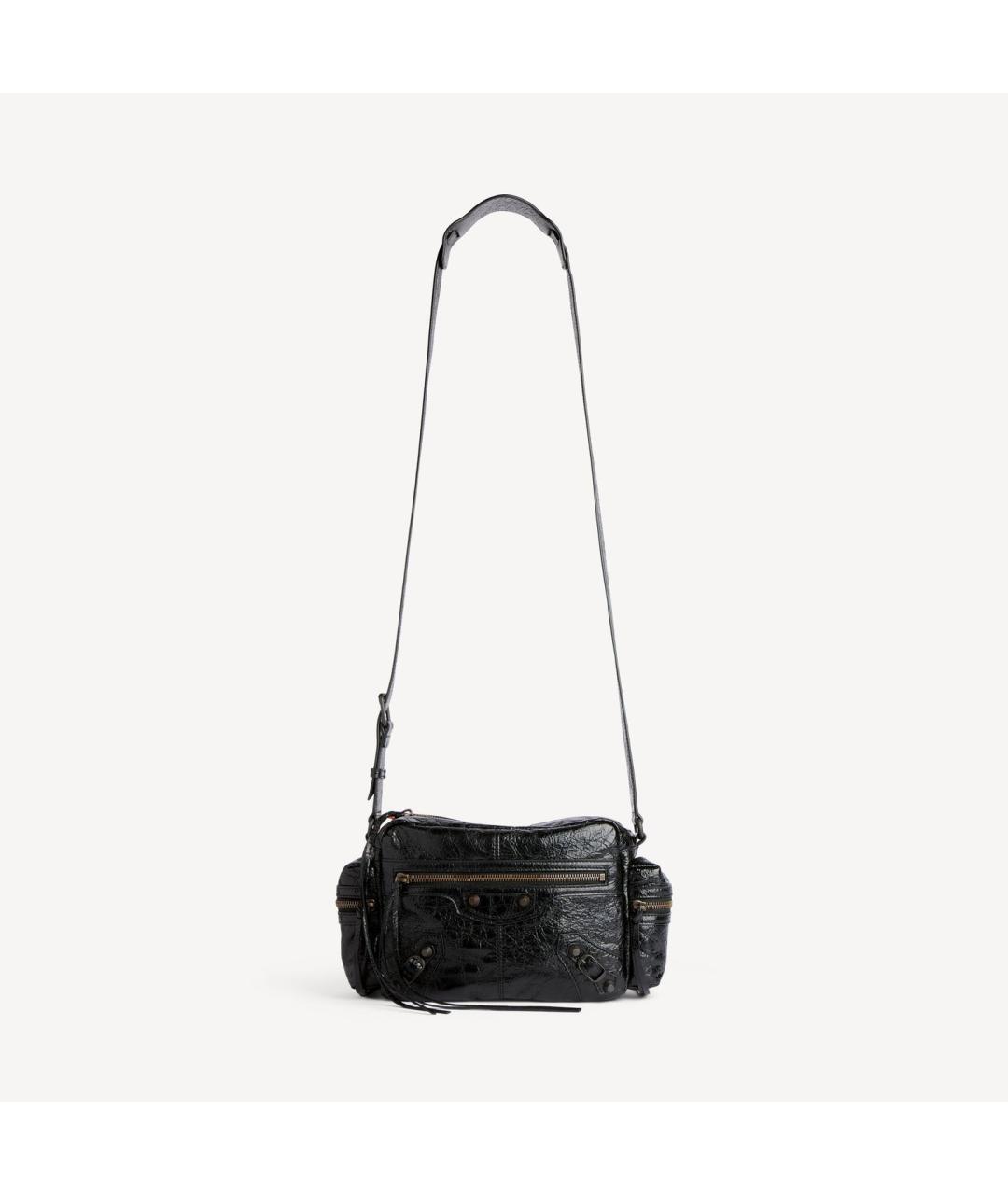 BALENCIAGA Черная кожаная сумка на плечо, фото 4
