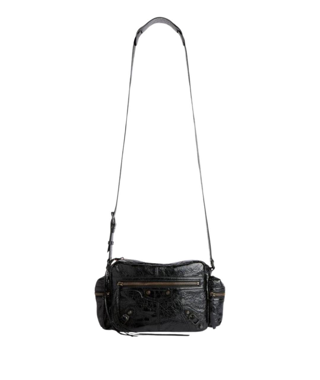 BALENCIAGA Черная кожаная сумка на плечо, фото 1