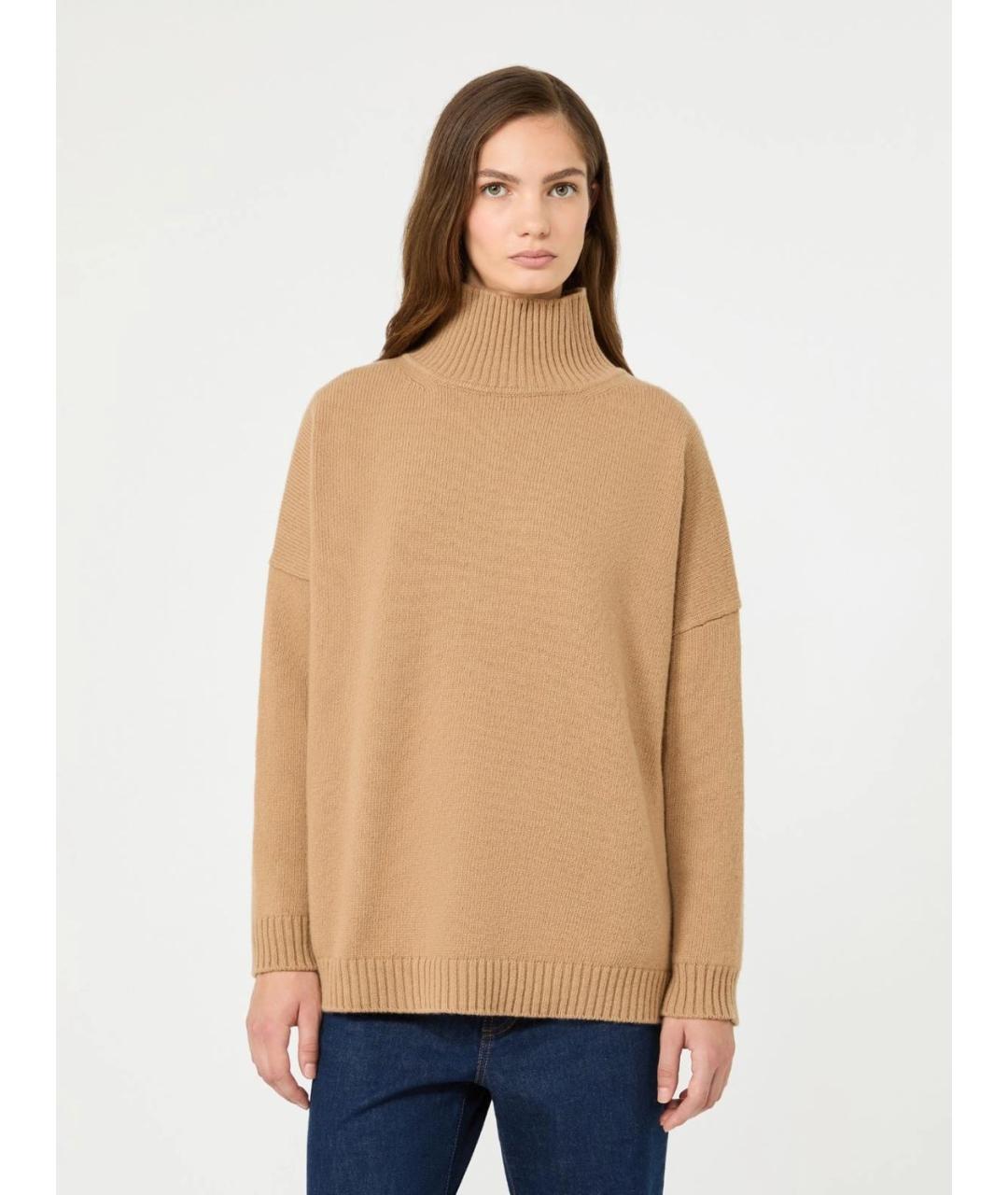WEEKEND MAX MARA Бежевый шерстяной джемпер / свитер, фото 3