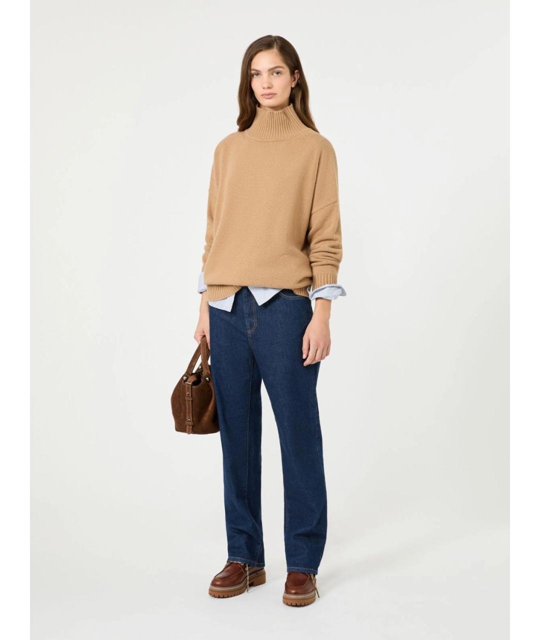 WEEKEND MAX MARA Бежевый шерстяной джемпер / свитер, фото 2