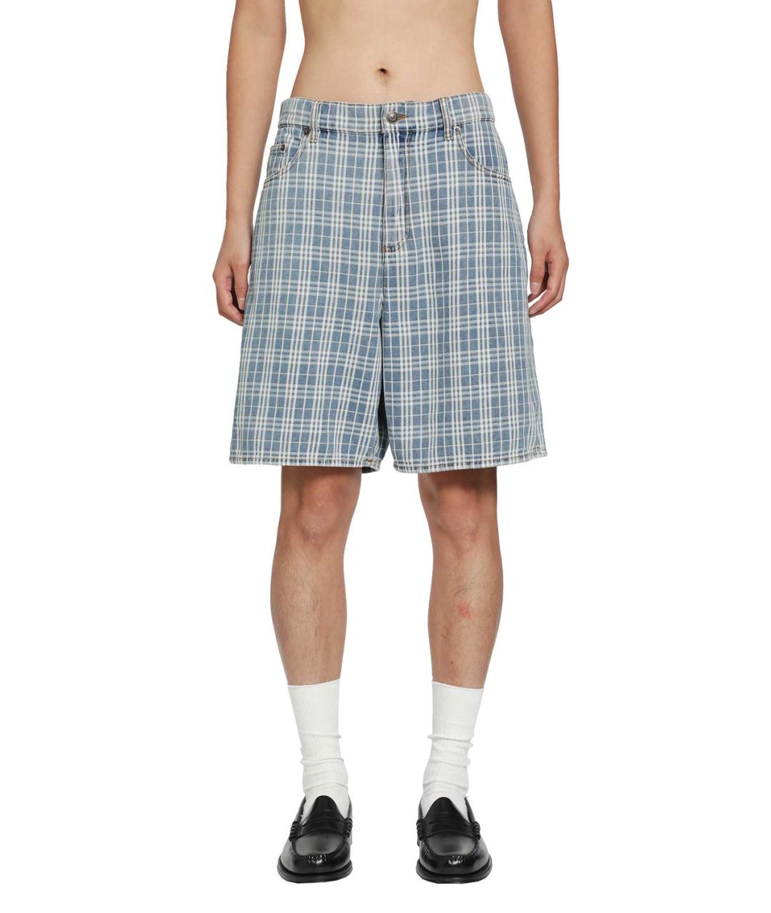 BURBERRY Синие хлопковые шорты, фото 4
